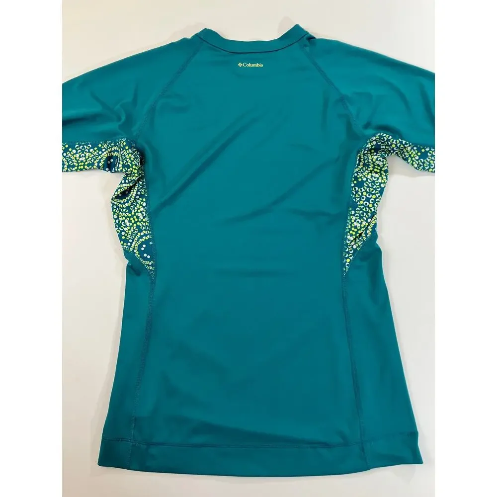 Columbia Women’s M Omni-Shade Long Sleeve Shirt Teal Sun Protection Outdoor